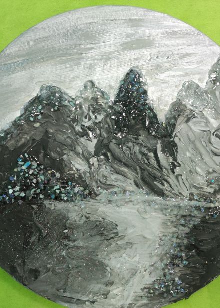 Горы на холсте. Создаём уникальную текстурную картину